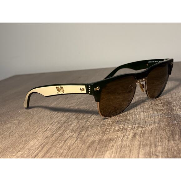 John Galliano JD-2 Sunglasses Green and Tan (Creamy color) Brown Color of Lens - Picture 1 of 15